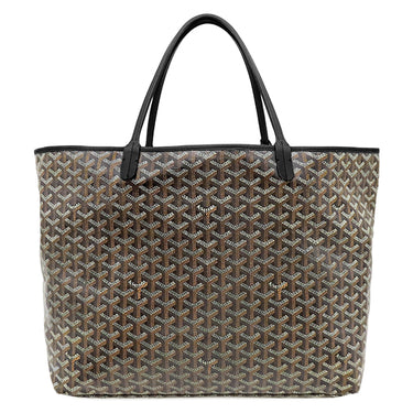 ゴヤール GOYARD サンルイGM ブラック PVCコーティングキャンバス ゴヤールディンキャンバス シュヴロッシュカーフスキン トートバッグ シルバー金具 リバーシブル ヘリンボーン