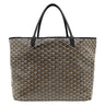 ゴヤール GOYARD サンルイGM ブラック PVCコーティングキャンバス ゴヤールディンキャンバス シュヴロッシュカーフスキン トートバッグ シルバー金具 リバーシブル ヘリンボーン