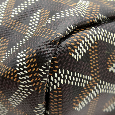 ゴヤール GOYARD サンルイGM ブラック PVCコーティングキャンバス ゴヤールディンキャンバス シュヴロッシュカーフスキン トートバッグ シルバー金具 リバーシブル ヘリンボーン