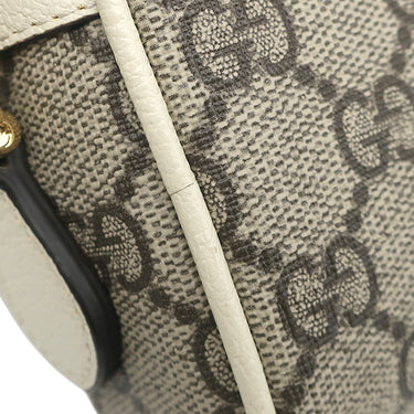 グッチ GUCCI オフィディア GGスプリーム ミニ ショルダー 517350 ホワイト×エボニー GGスプリームキャンバス レザー ショルダーバッグ ゴールド金具 白 シェリーライン