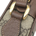 グッチ GUCCI オフィディア GGスプリーム ミニ ショルダー 517350 ブラウン×エボニー GGスプリームキャンバス レザー ショルダーバッグ ゴールド金具 茶 シェリーライン