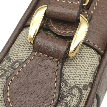 グッチ GUCCI オフィディア GGスプリーム ミニ ショルダー 517350 ブラウン×エボニー GGスプリームキャンバス レザー ショルダーバッグ ゴールド金具 茶 シェリーライン