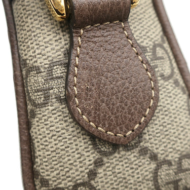 グッチ GUCCI オフィディア GGスプリーム ミニ ショルダー 517350 ブラウン×エボニー GGスプリームキャンバス レザー ショルダーバッグ ゴールド金具 茶 シェリーライン