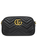 グッチ GUCCI GGマーモント スモール カメラバッグ 447632 ブラック レザー シェブロンキルティングレザー ショルダーバッグ ヴィンテージ金具 黒 ショルダー
