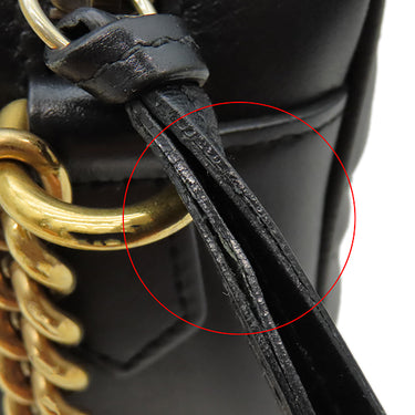 グッチ GUCCI GGマーモント スモール カメラバッグ 447632 ブラック レザー シェブロンキルティングレザー ショルダーバッグ ヴィンテージ金具 黒 ショルダー