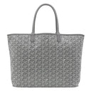 ゴヤール GOYARD サンルイPM ブラック PVCコーティングキャンバス ゴヤールディンキャンバス シュヴロッシュカーフスキン トートバッグ シルバー金具 リバーシブル ヘリンボーン