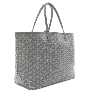 ゴヤール GOYARD サンルイPM ブラック PVCコーティングキャンバス ゴヤールディンキャンバス シュヴロッシュカーフスキン トートバッグ シルバー金具 リバーシブル ヘリンボーン