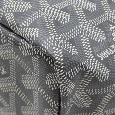 ゴヤール GOYARD サンルイPM ブラック PVCコーティングキャンバス ゴヤールディンキャンバス シュヴロッシュカーフスキン トートバッグ シルバー金具 リバーシブル ヘリンボーン