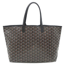 ゴヤール GOYARD サンルイPM ブラック PVCコーティングキャンバス ゴヤールディンキャンバス シュヴロッシュカーフスキン トートバッグ シルバー金具 リバーシブル ヘリンボーン