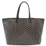 ゴヤール GOYARD サンルイPM ブラック PVCコーティングキャンバス ゴヤールディンキャンバス シュヴロッシュカーフスキン トートバッグ シルバー金具 リバーシブル ヘリンボーン