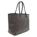 ゴヤール GOYARD サンルイPM ブラック PVCコーティングキャンバス ゴヤールディンキャンバス シュヴロッシュカーフスキン トートバッグ シルバー金具 リバーシブル ヘリンボーン