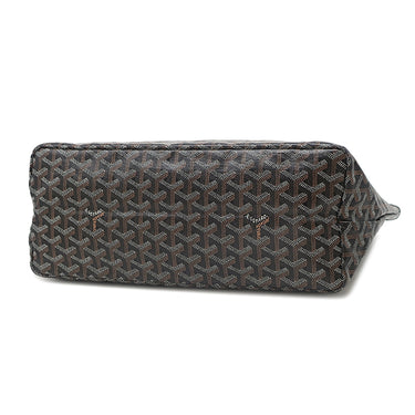 ゴヤール GOYARD サンルイPM ブラック PVCコーティングキャンバス ゴヤールディンキャンバス シュヴロッシュカーフスキン トートバッグ シルバー金具 リバーシブル ヘリンボーン