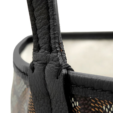 ゴヤール GOYARD サンルイPM ブラック PVCコーティングキャンバス ゴヤールディンキャンバス シュヴロッシュカーフスキン トートバッグ シルバー金具 リバーシブル ヘリンボーン