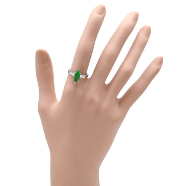 ミキモト MIKIMOTO ジェダイト ダイヤリング プラチナシルバー×グリーン Pt950 ダイヤモンド リング 指輪 MIKIMOTO カクテルリング 翡翠 Pt950 13.5号
