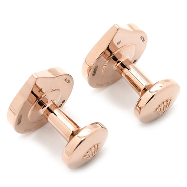 ロレックス ROLEX カフリンクス ピンクゴールド×ホワイト K18PG カフス ROLEX Au750 PG 幾何学的デザイン カフスボタン 白