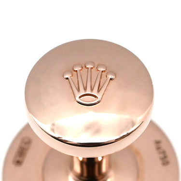 ロレックス ROLEX カフリンクス ピンクゴールド×ホワイト K18PG カフス ROLEX Au750 PG 幾何学的デザイン カフスボタン 白