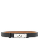 エルメス HERMES ベルト ケリー 18 ブラック×ゴールド ヴォーエプソン GP ベルト シルバー金具 ターンロック金具 スライド調節