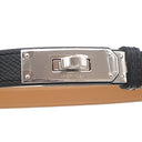 エルメス HERMES ベルト ケリー 18 ブラック×ゴールド ヴォーエプソン GP ベルト シルバー金具 ターンロック金具 スライド調節