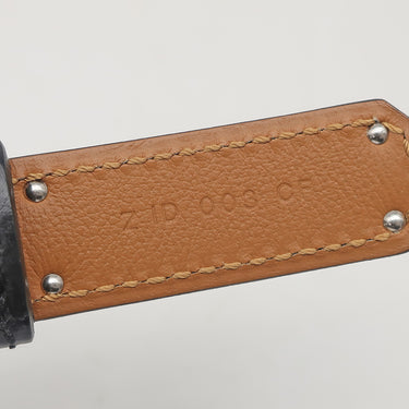 エルメス HERMES ベルト ケリー 18 ブラック×ゴールド ヴォーエプソン GP ベルト シルバー金具 ターンロック金具 スライド調節