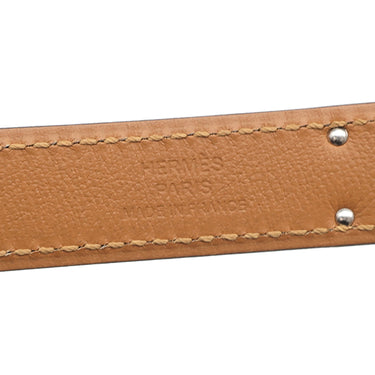 エルメス HERMES ベルト ケリー 18 ブラック×ゴールド ヴォーエプソン GP ベルト シルバー金具 ターンロック金具 スライド調節