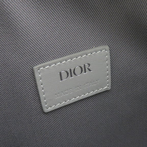 ディオール DIOR ランゴ22 グレー レザー PVC ショルダーバッグ シルバー金具 CD ダイヤモンドキャンバス