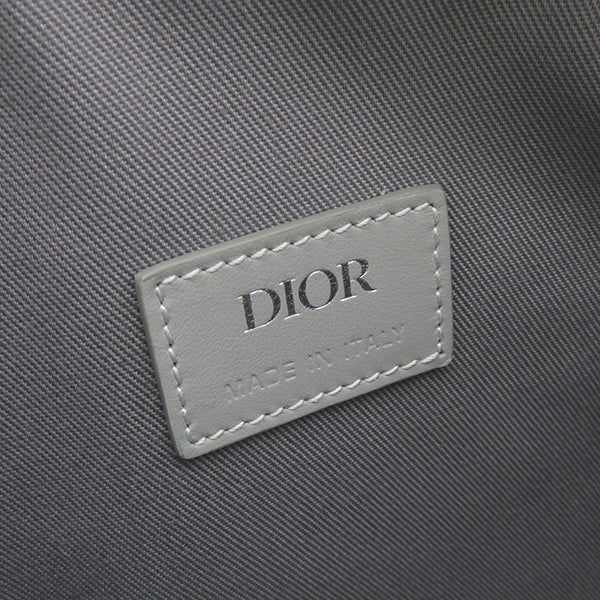 クリスチャン・ディオール Christian Dior ランゴ22 グレー レザー PVC ショルダーバッグ シルバー金具 CD ダイヤモンドキャンバス