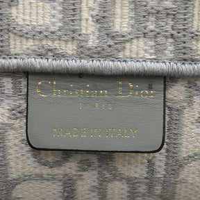 クリスチャン・ディオール Christian Dior ブックトート ミディアム グレー キャンバス トートバッグ ハンドバッグ エンブロイダリー オブリーク