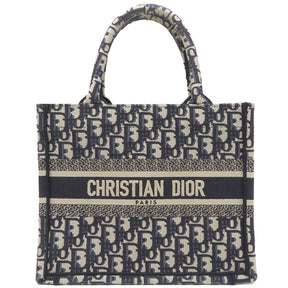 クリスチャン・ディオール Christian Dior ブックトート スモール ネイビー キャンバス トートバッグ 紺 オブリーク エンブロイダリー