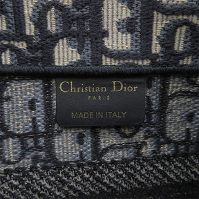 クリスチャン・ディオール Christian Dior ブックトート スモール ネイビー キャンバス トートバッグ 紺 オブリーク エンブロイダリー