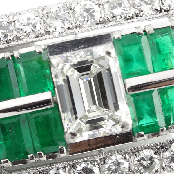 帯留め  プラチナシルバー Pt850 エメラルド ダイヤモンド ペンダントトップ sash clip emerald diamond