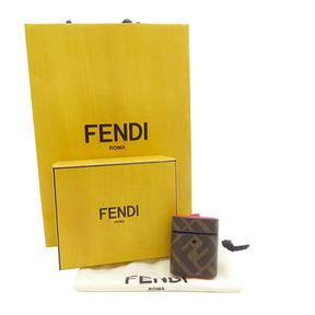 フェンディ FENDI 7AR987 ブラウンXレッド レザー 小物 シルバー金具