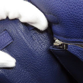 ケリー25 内縫い ブルーアンクル トゴ 2WAYバッグ シルバー金具