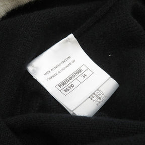 ココマーク プレート クルーネック P58594 ブラック×ホワイト カシミヤ セーター ポケット付き クリーニング済商品