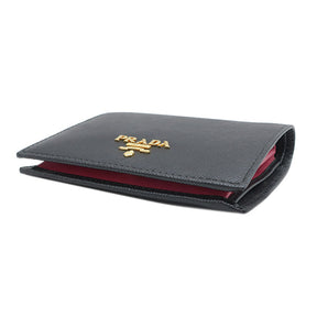 サフィアーノ マルチカラー ミニ財布 1MV204 ブラック×ピンク レザー 二つ折り財布 ゴールド金具 黒 ピンク 白