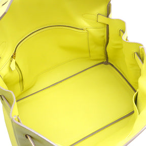バーキン35 スフレ ヴォーエプソン ハンドバッグ ゴールド金具 黄色 ※鍵・カデナ・クロシェット欠品