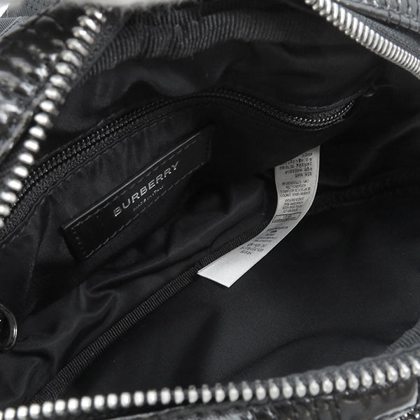 ホース フェリー プリント キャノン ベルト ブラック コットン カーフ ウエストバッグ シルバー金具 新品 未使用 黒 ベルトバッグ
