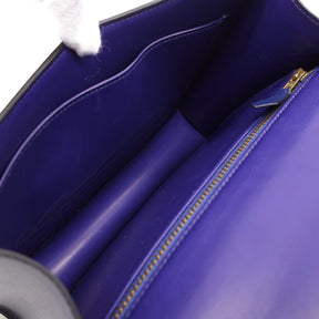 コンスタンス23 ブルー系 ボックスカーフ ショルダーバッグ ゴールド金具