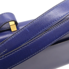 コンスタンス23 ブルー系 ボックスカーフ ショルダーバッグ ゴールド金具