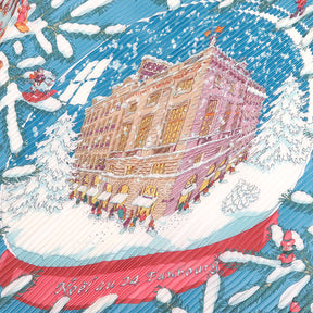 プリーツスカーフ ブルー×ホワイト シルク スカーフ 【 Noel au 24 Faubourg / 24番地のクリスマス 】