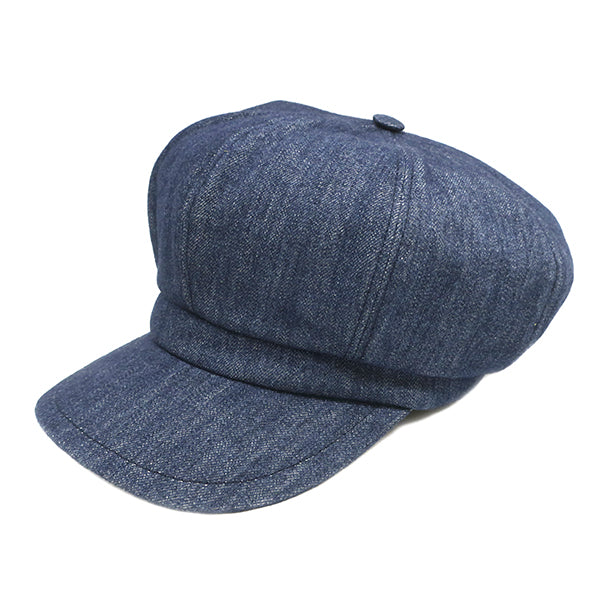ロゴプレート  ブルー デニム キャスケット 帽子