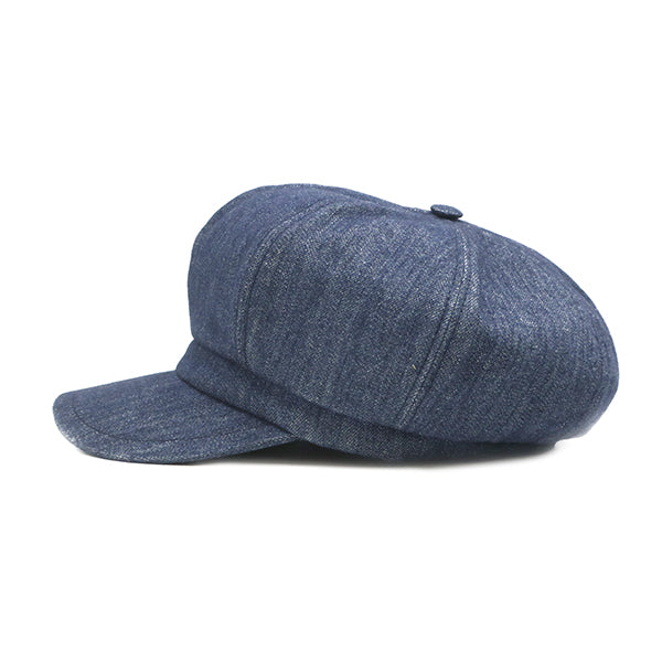 ロゴプレート  ブルー デニム キャスケット 帽子