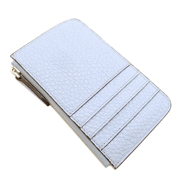 セレリア  8AP161 ライトブルー カーフ カードケース シルバー金具 キーリング付き コインケース 水色