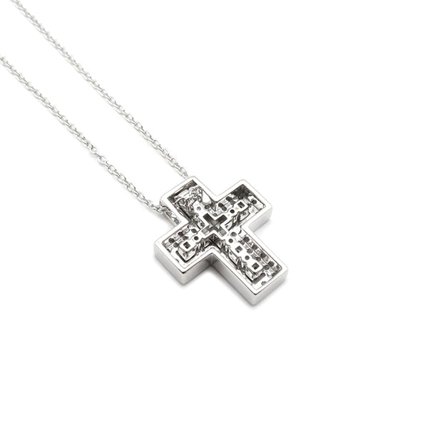 ベルエポック XS  ホワイトゴールド K18WG ダイヤモンド ネックレス 十字架 クロス 750 WG