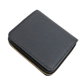 コンパクトウォレット 1ML036 NERO サフィアーノレザー 二つ折り財布 ゴールド金具 黒 新品 未使用 SAFFIANO TRIANG