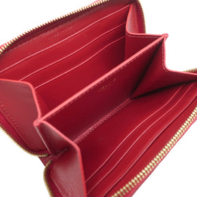 コンパクト ジップウォレット レッド カーフ コインケース ゴールド金具 カードケース 赤 キルティング