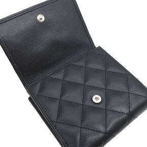 カンボンライン Wホック A50099 ブラック レザー エナメル 二つ折り財布 シルバー金具 コンパクト財布 黒 ピンク