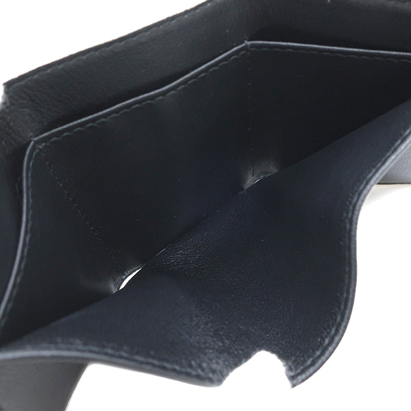 エブリデイ ミニウォレット 551921 ベージュ レザー 三つ折り財布 シルバー金具 コンパクト 黒 バイカラー