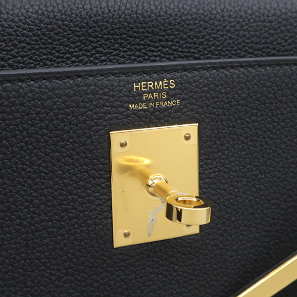 ケリー28 内縫い ブラック トゴ 2WAYバッグ ゴールド金具 新品 未使用 黒 ショルダー ハンドバッグ