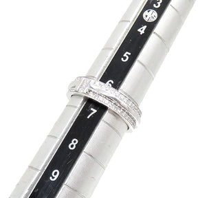Tナロー パヴェダイヤ ホワイトゴールド K18WG ダイヤモンド リング 指輪 AU750