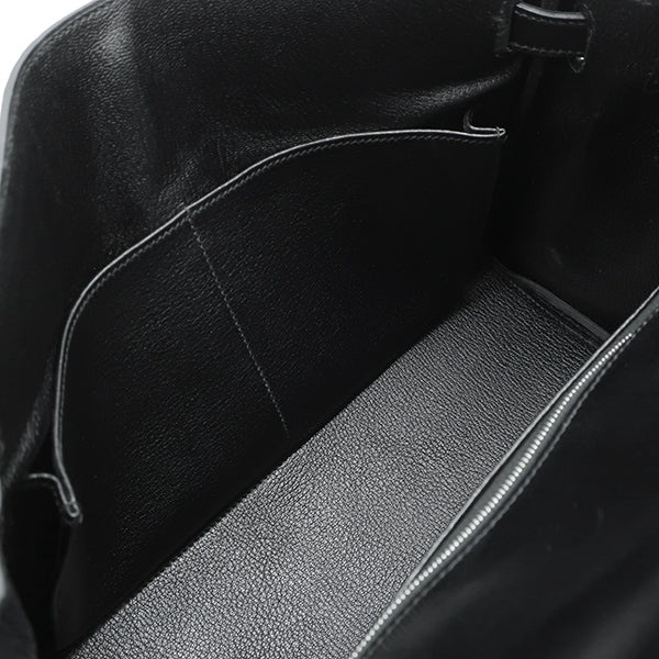 ケリーラキ 32 内縫い ブラック ボックスカーフ トワルオフィシエ 2WAYバッグ シルバー金具 黒